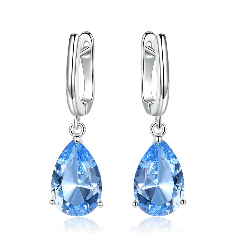 

8*12 мм небесно-голубой топаз 925 пробы стерлингового серебра капли воды серьги нано изумруд индивидуальные модные ювелирные изделия серьги небесно-голубой