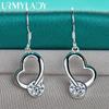 925 Sterling Silver Heart AAA Zircon Earrings For Women Charm Jewelry