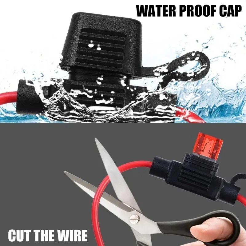 Car Mini Blade Fuse Holder Splash-proof Box 12V 30A Wire Cutoff Switch Socket Automotive Fuse Socket Auto Accessories 10/5pcs