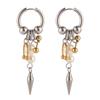 Boucles d'oreilles pendantes géométriques en acier inoxydable Punk Gothique Multicolore Clou à Rivet Fer à Cheval Perle d'Imitation Gland Conique Pour Femmes