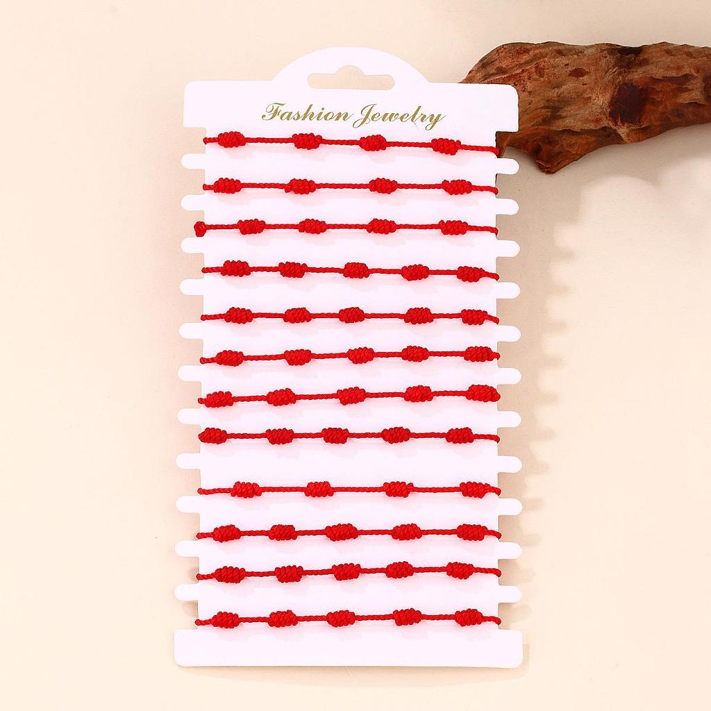 Modrý náramek se zlým okem a červenou šňůrkou - Ručně tkaný design