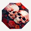 1pc Romantic Skulls & Roses Auto Open Close Umbrella, Portable Folding Design with Iron Frame for Outdoor Use, Perfect Gift for Fans, Travelers,