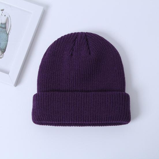 Winter Warm Unisex Soft Knitted Beanie Hat Solid Color Street Outdoor Sport Cap