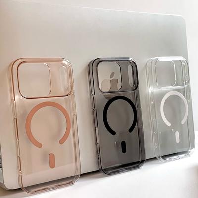 Simple Plain Color Transparent Magnet Case For iPhone 17 Air 16 15 14 13 12 Pro Max Plus Ultra Thin Crystal Hard PC Armor Cover