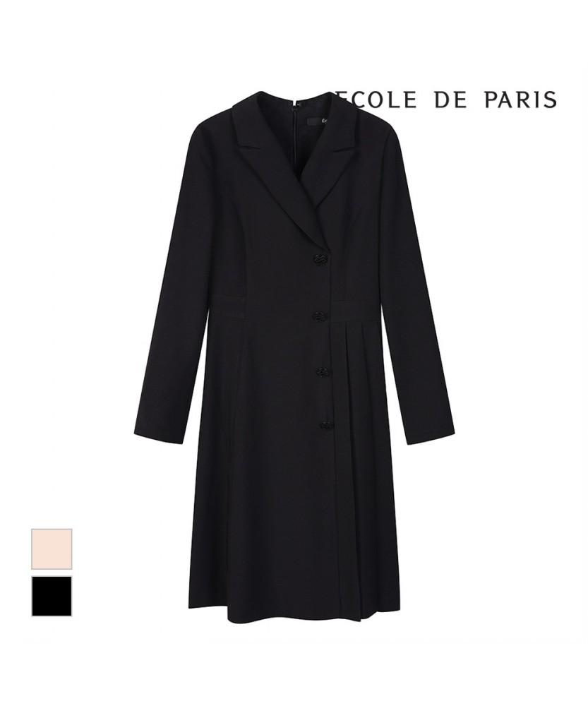 ECOLEDEPARIS Asymmetrical Collar Dress_Rb32Woce31Z