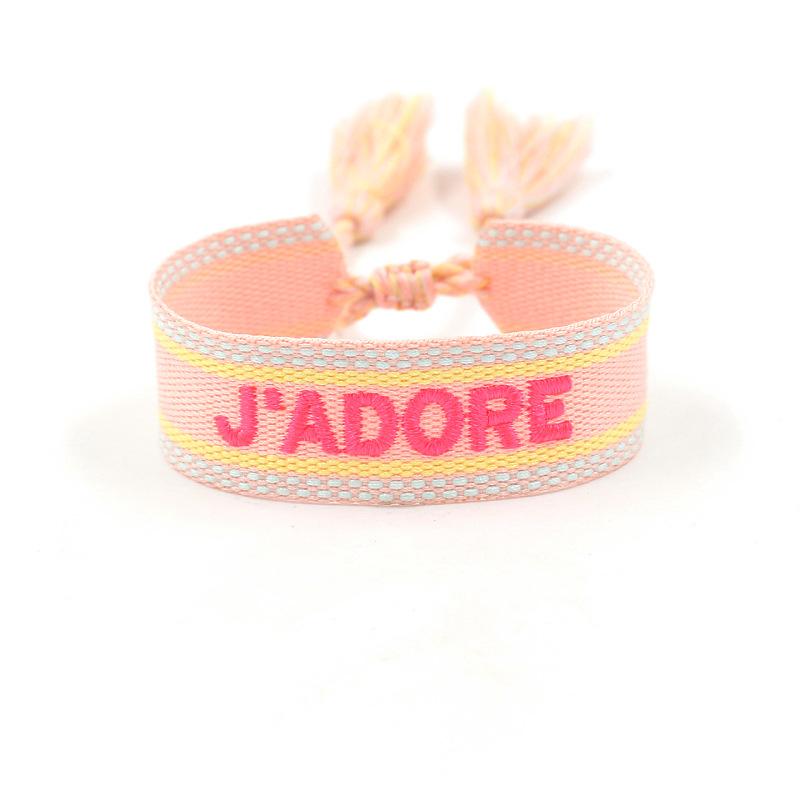 European Bohemian Style Fashion Personalized Embroidery Wrist Knitted Bracelet Retro Fashion Jewelry Gift