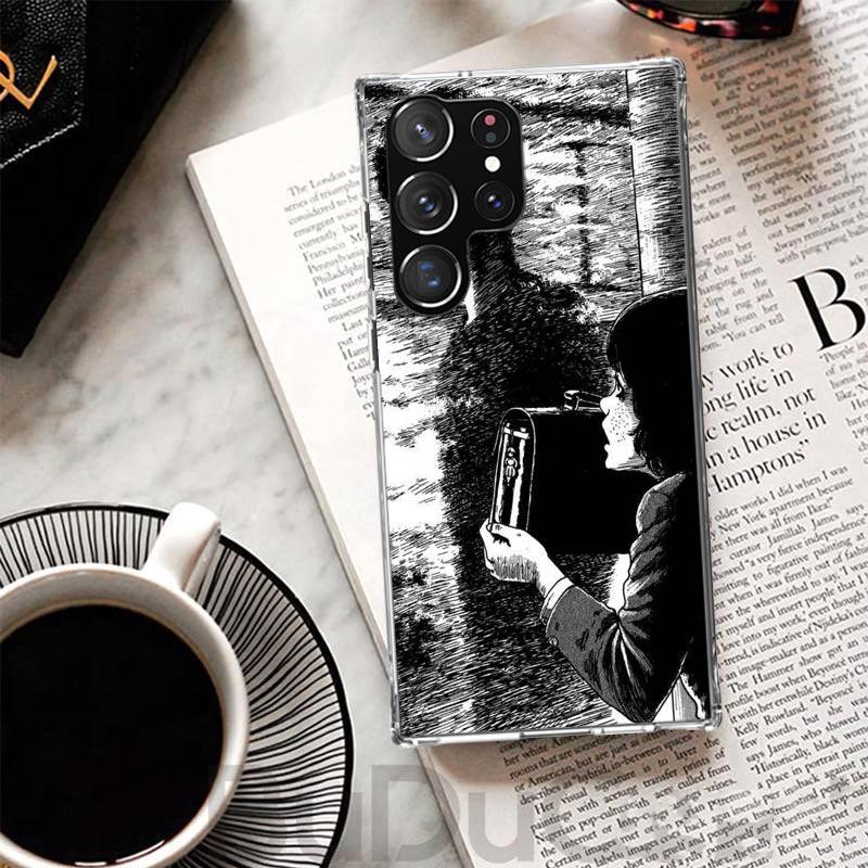 Japanese Horror Comic Anime Cover For Samsung Galaxy S23 S22 S24 S25 Ultra S21 Plus S20 FE Phone Case S25Edge S10 + Print Coque
