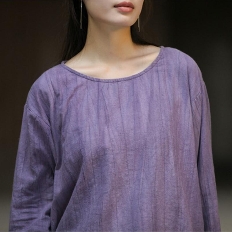 Johnature Women Vintage T-Shirts Long Sleeve Autumn Tie-dye O-Neck Women Loose T-Shirts