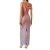 Good American Womens/Ladies Ombre Mesh Bodycon One Shoulder Maxi Dress