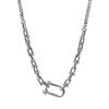 Cool Sa Cold Wind Horseshoe Buckle Splicing Chain Necklace Male Tide Ins Design Collarbone Chain