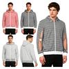 Hanorac cu fermoar complet pentru bărbați, pentru hemodializă, cu mânecă lungă, fermoar la braț, cu dungi, jachetă tip sweatshirt cu buzunare pentru pacienții cu dializă, de iarnă