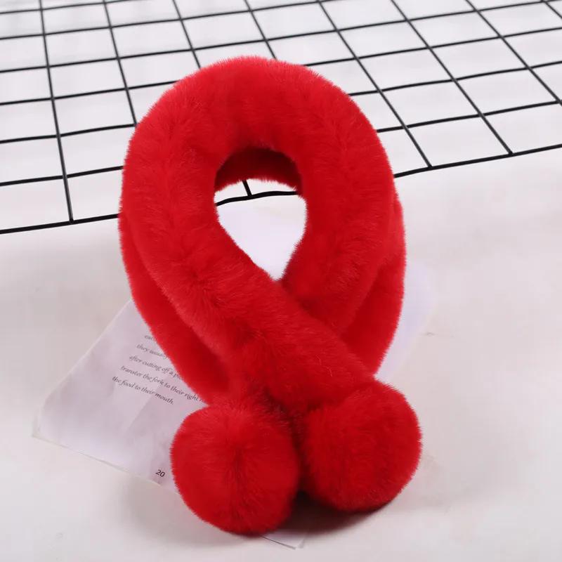 WTEMPO Women's Solid Color Winter Warm Plush Scarves Thickened Windproof Cold-proof Versatile Casual Scarves