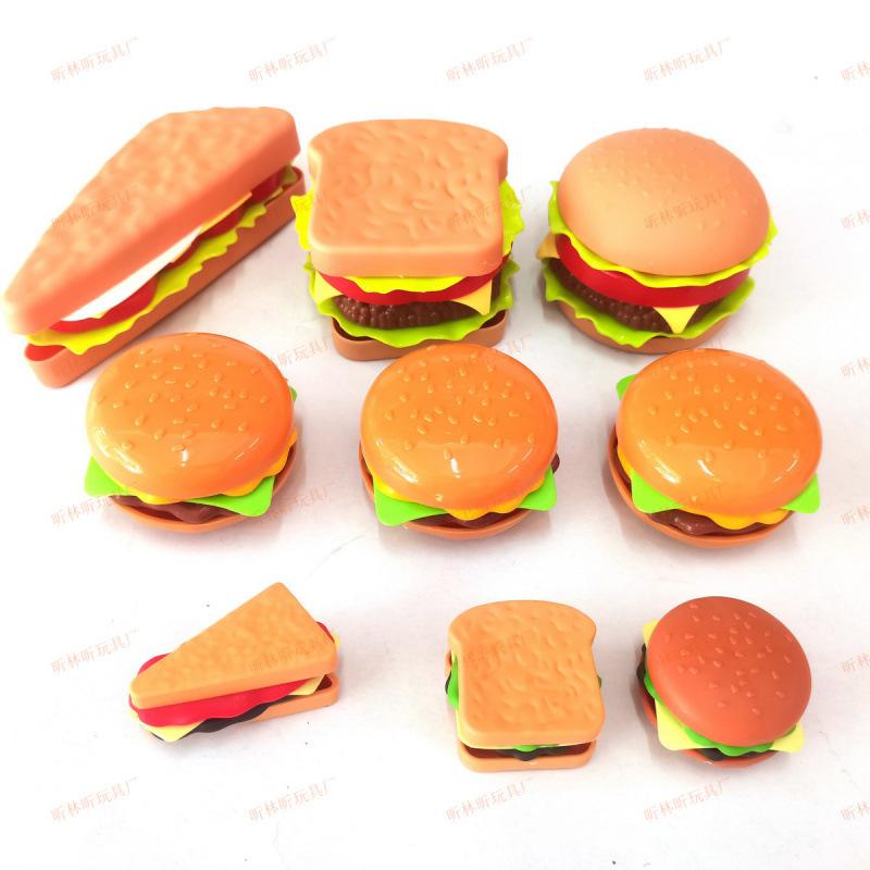 Diy Children'S Play House Burger Western Food Kitchen Simulation Breakfast Toast Sandwich Food Play Model