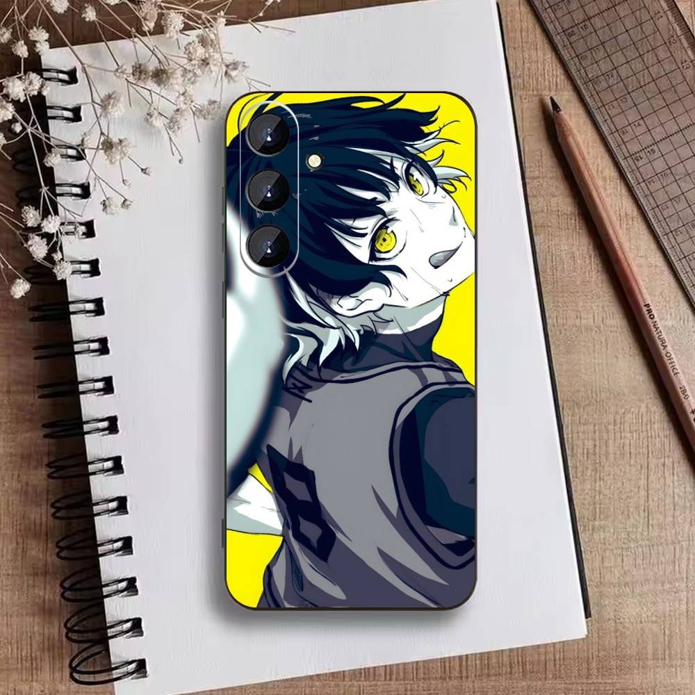 Anime Trent W-Blue L-Lock Phone Case For Samsung Galaxy A73,A72,A71,A70,A52,A51 Others Soft Black Cover