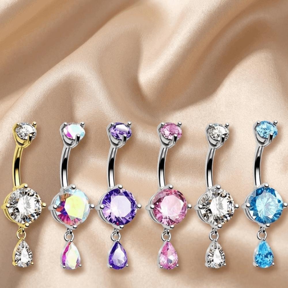 Crystal Navel Ring Stainless Steel Belly Piercing Jewelry Fashion Belly Button Rings Sexy