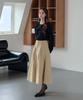 Deuloupisumeon One-Tuck Cotton Flare Skirt [Black]