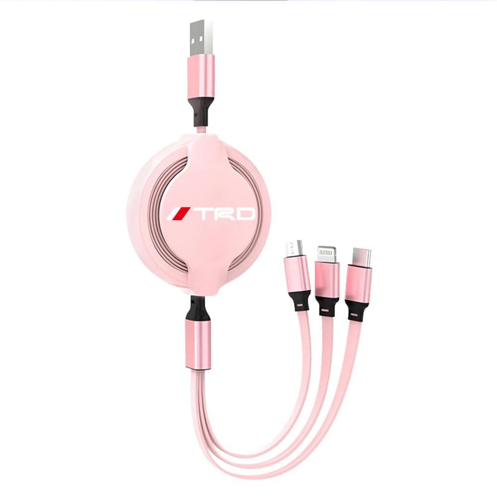 Toyota 2026 New Hub Caps Fast Charging Data Cable 3 in 1 Data Code Accessories Toyota Chr Rav4 Yaris Camry A Car Sticker