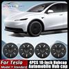 4PCS 18 Inch Wheel Hub Cap for New Tesla Model Y Standard 2025+ Automobile Hubcap Replacement Wheels Cover Full Rim Accessorie