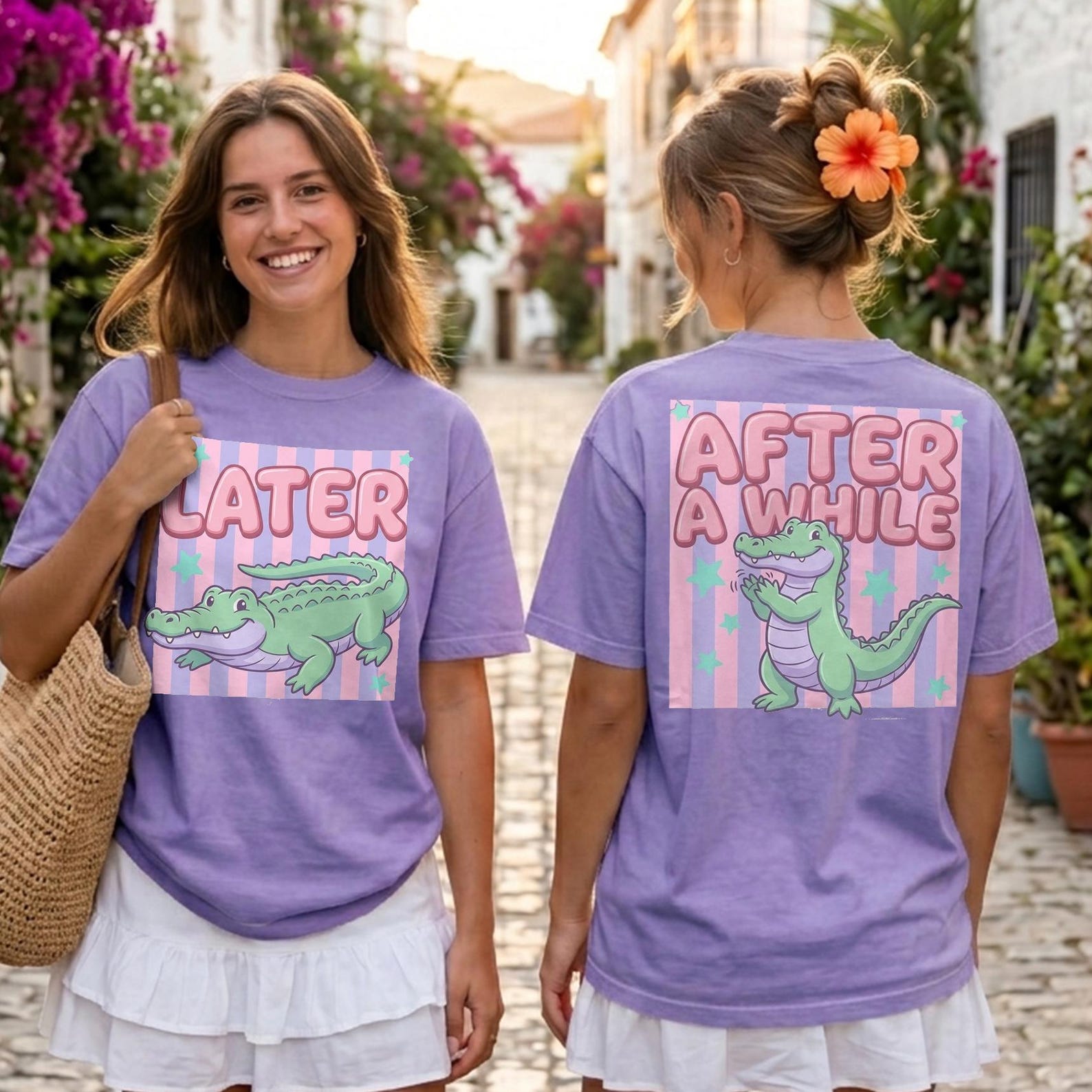 Comfort Colors® - Later Alligator After A While Shirt, Cute Crocodile Graphic Tee, Retro Pastel Animal T-Shirt, Vintage Croc Shirt XL