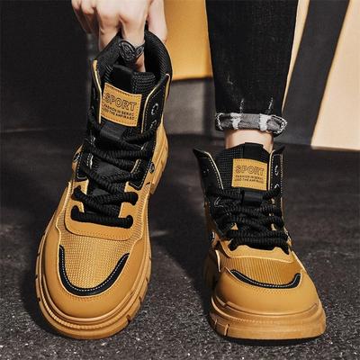 Neue Mode Plateaustiefel für Herren Outdoor-Sneaker Herren Motorradstiefel Männlicher Arbeitsstiefel Lässige Wanderschuhe Botas Para Hombre