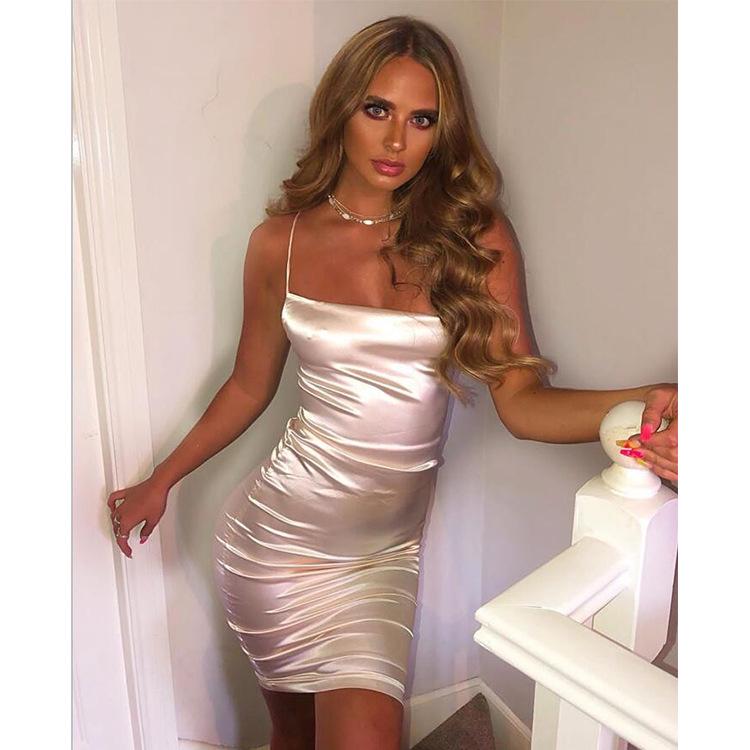 

2024 Весна/Лето Сексуальное Платье Для Ночного Клуба С Открытой Спиной И Шнуровкой Large белый