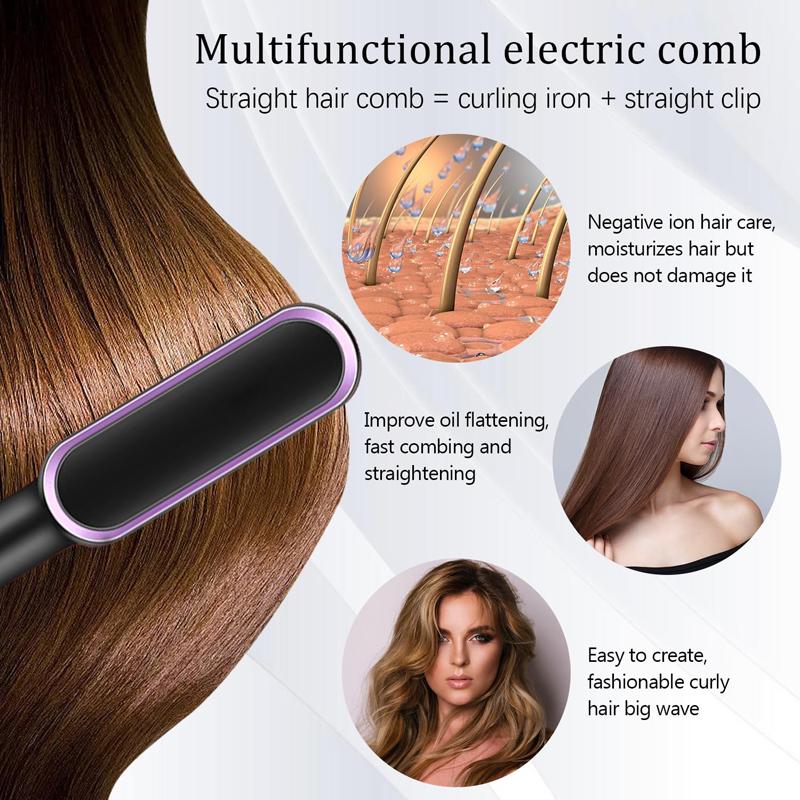 Trending Products 2025 Hair Dryer Comb Curling Irons Beauty Products for Women Hair Brushes Fast Heating Hair Straightener Comb