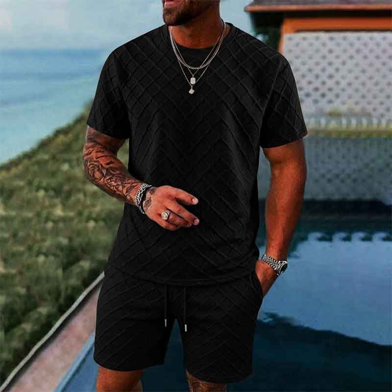 Men's Short Sleeved Set Versatile Casual Sports Two-piece Set