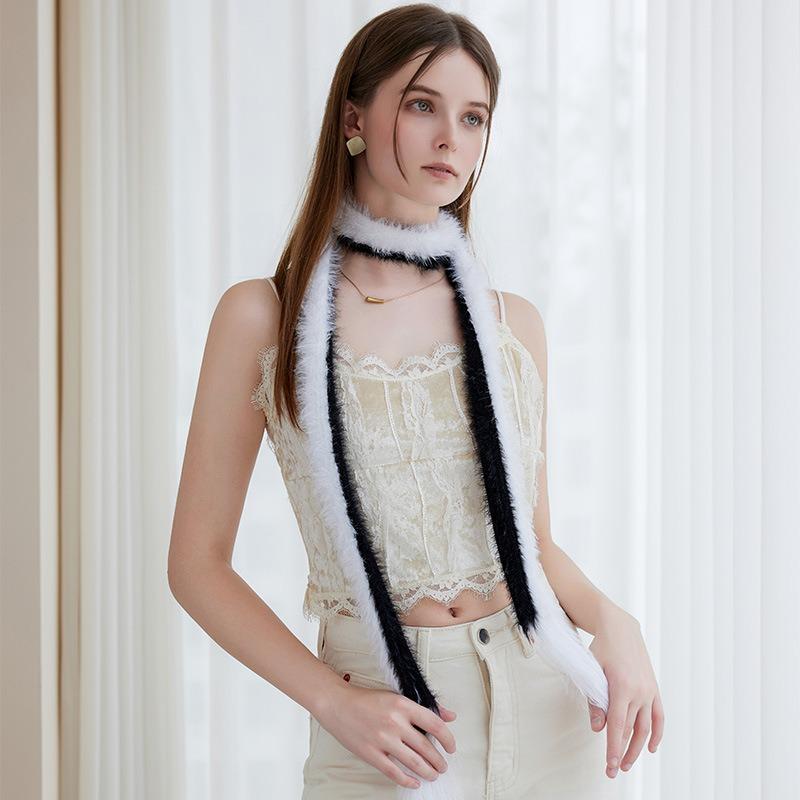 Winter New High-end Warm Knitted Scarf Women's Winter Micro-roll Atmosphere Neck Scarf Fashion Decoration