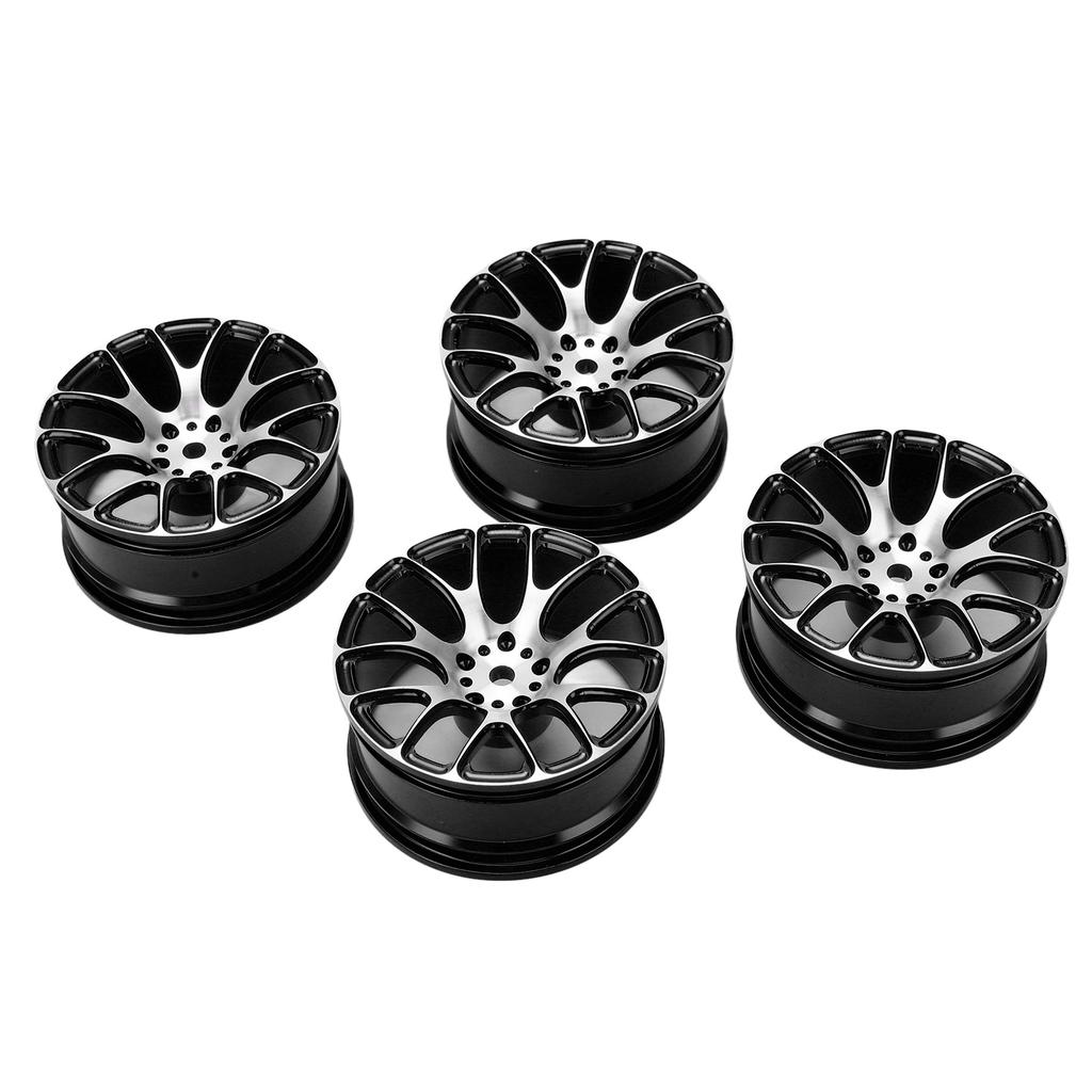 4pcs RC Wheel Hub Aluminium Alloy Wheel Hub Rims 52mm for Tamiya TT‑01 1 10 RC CarBlack