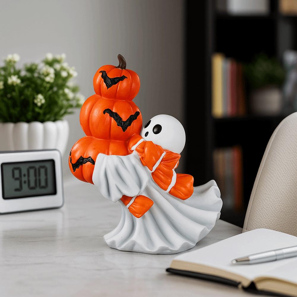3D Sculpture Ghost Sculpture Cartoon Halloween Figurine Funny Ghost Statue  Office