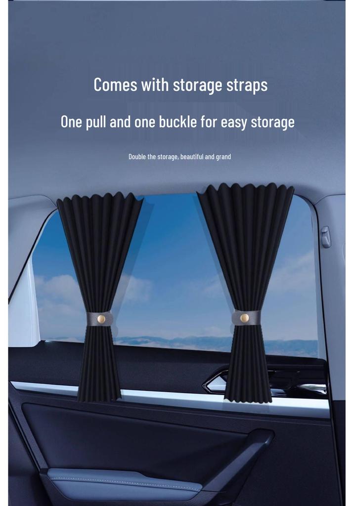 Children's Sunshade Car Window Curtains - Rear Seat Privacy & Sun Protection for Sedans