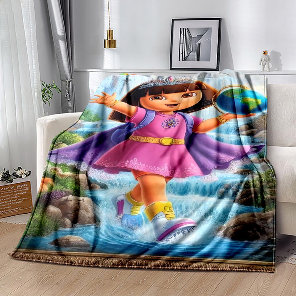 Dora Explorer Blanket Warmthful Decor Great for Office Chair Seaside Picnics Four Seasons Universal Warmthful Decor