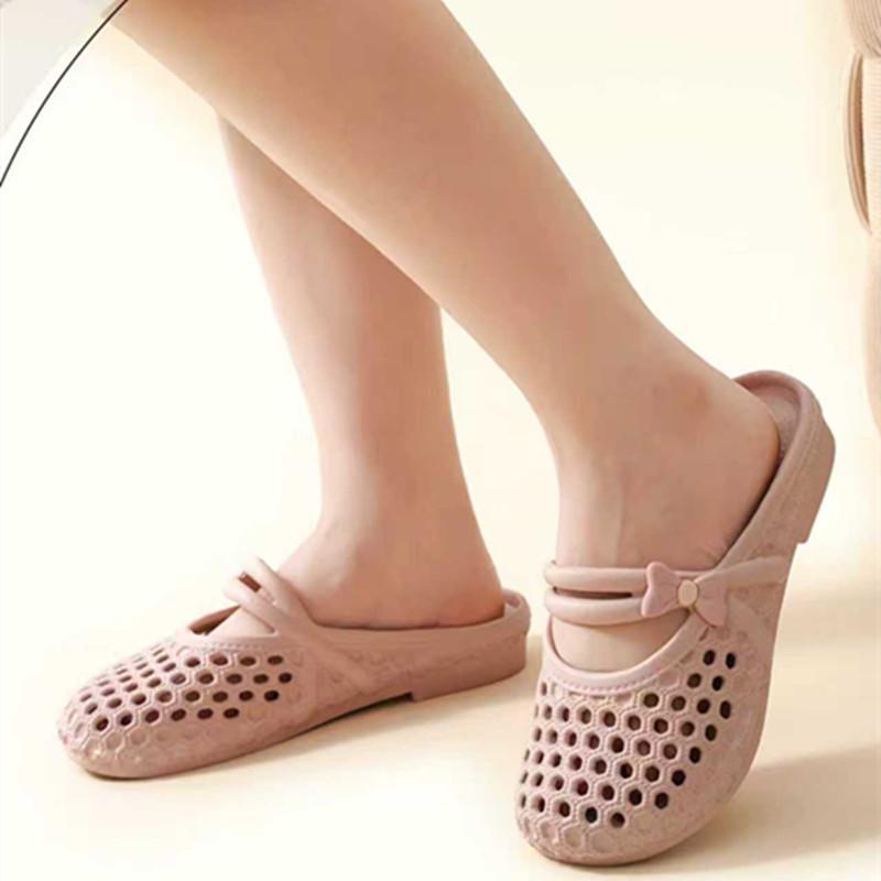Schicke Pearl-Mesh-Slipper für den Sommer – Bequeme, rutschfeste geschlossene Commuter-Slipper für Damen für den Außenbereich