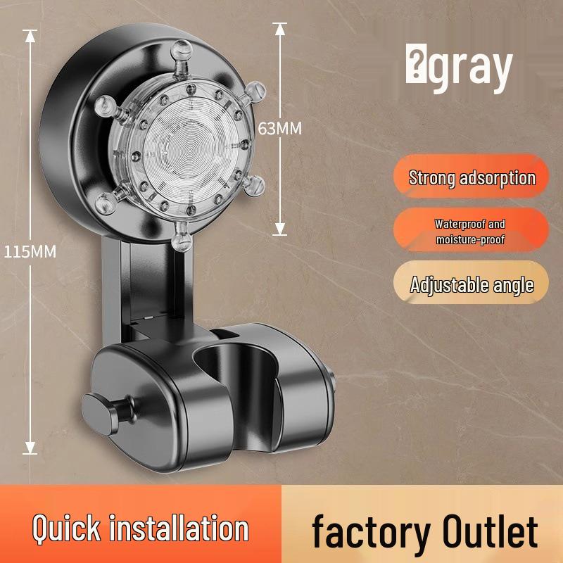 Punch-Free Adjustable Shower Head Wall Mount and Holder
