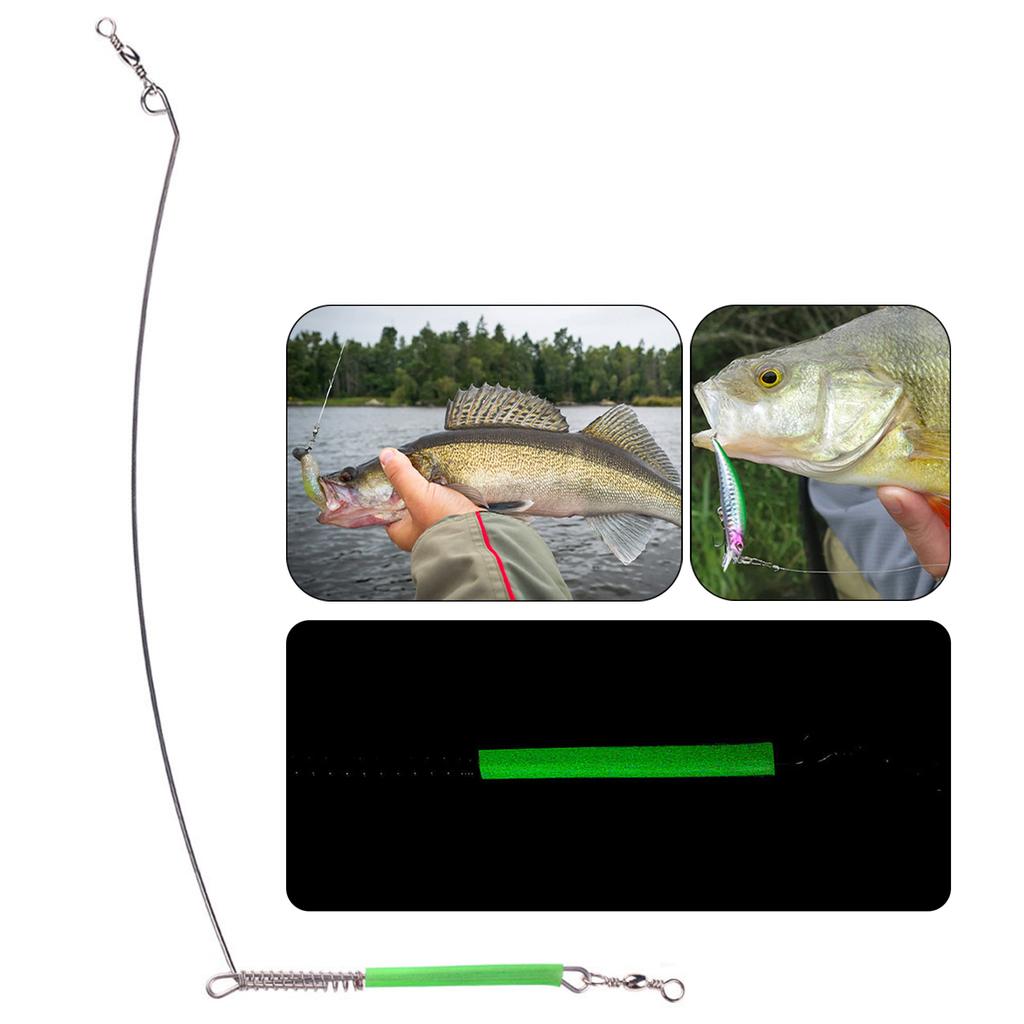 10pcs Sea Fishing Balance Steel Wire Saltwater Fishing Rigs Connector with Spring Swivel Fishing Tackle Tool 20/30/40cm