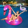2026 Thickened Inflatable Toys Flamingo Swimming Rings with LED Lights Summer Outdoor Pool Beach Floating Circle Inflatable Toys
