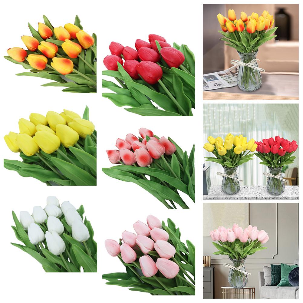 10 stuks Levenschtechte Kunsttulpen voor Tafeldecoratie Portiek Raamdecoratie
