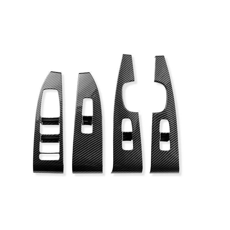 For KIA Sorento MQ4 -2026 Carbon Fiber Style Window Lift Button Cover Door Armrest Trim Panel Frame Interior Mouldings Carbon Fiber