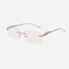 New Luxury Brand Eyewear Leopard Rimless Square Sunglasses Women Fashion Frameless Shades Female UV400 Gafas De Sol