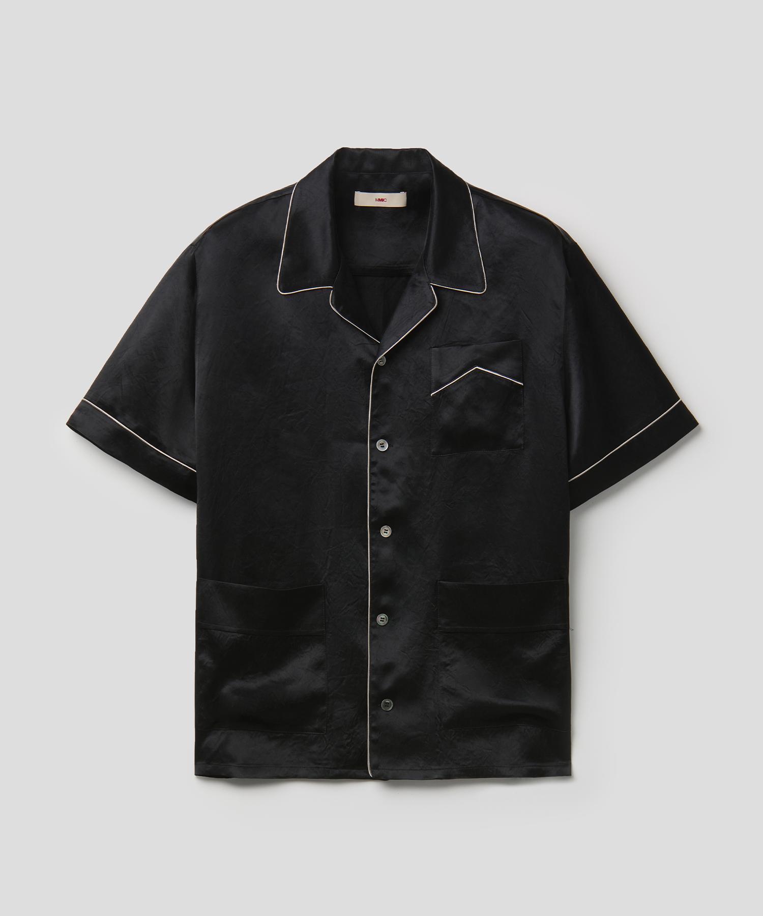 Mmic Pajama Half Shirt Black M