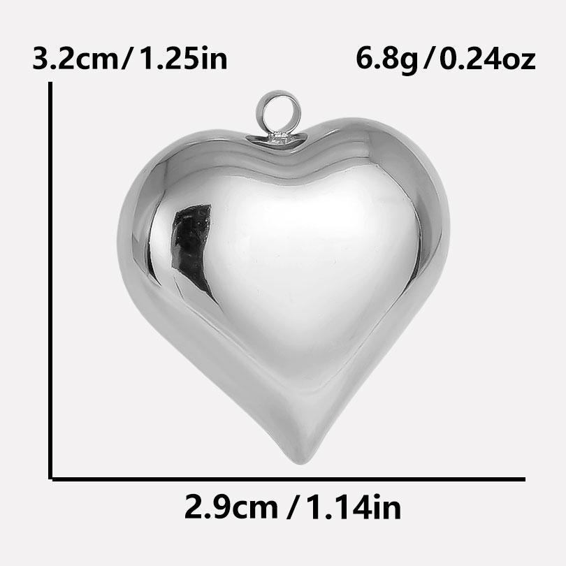 3pcs Gold/Silver Color Love Stainless Steel Heart Charm Pendants For Jewelry Making Supplies Handmade Earring Necklace Materials