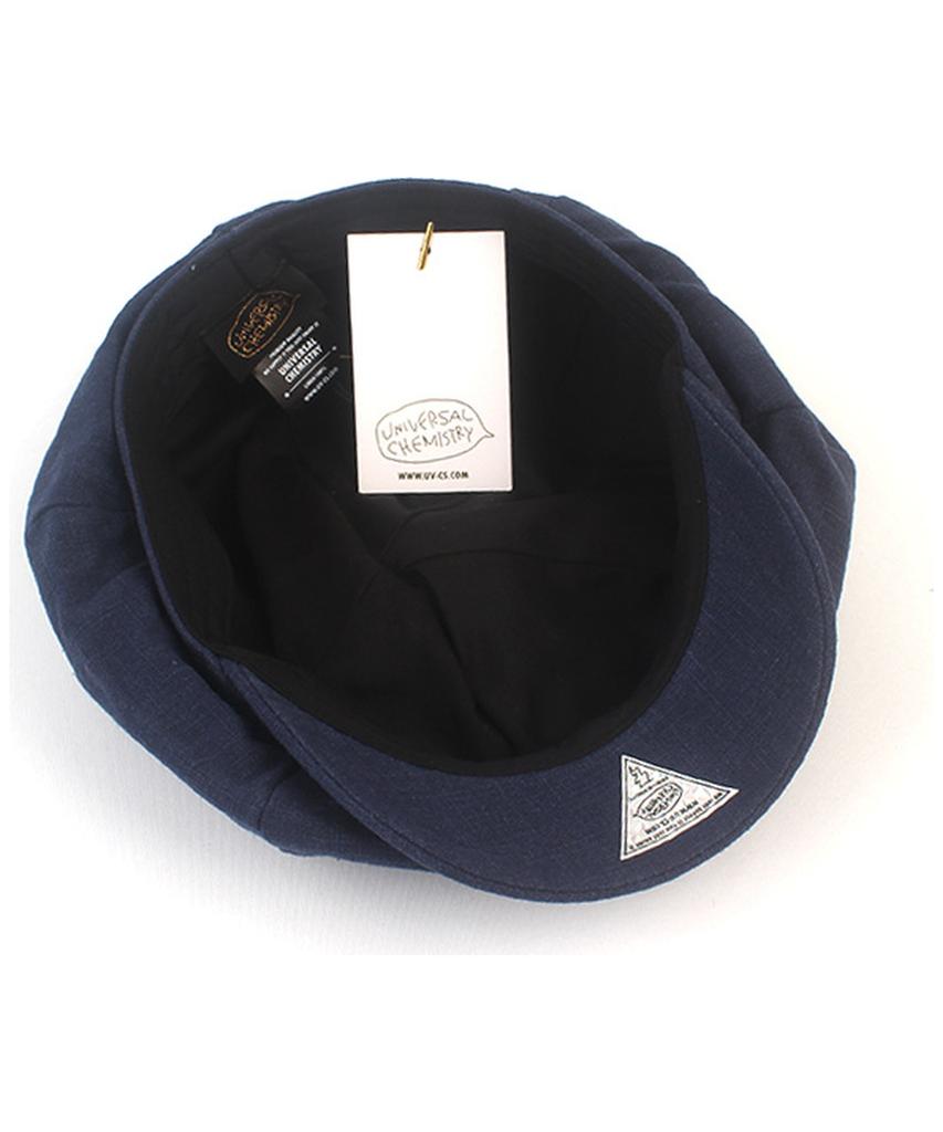 Yunibeosyeolkemiseuteuli Linen Navy Loose Fit Newsboy Cap