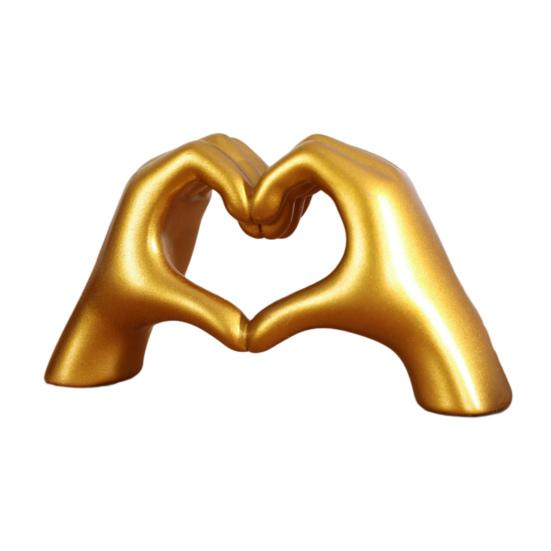 Valentine's Day Love Gesture Figurine Love Heart Hand Shape Statue Sculpture Wedding Anniversary Desktop Decoration Ornament