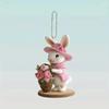 Easter Cute Bunny Acrylic 2D Pendant Keychain Accessory  For Car Rear View Mirror Backpack Porch Decoration Craft Gift