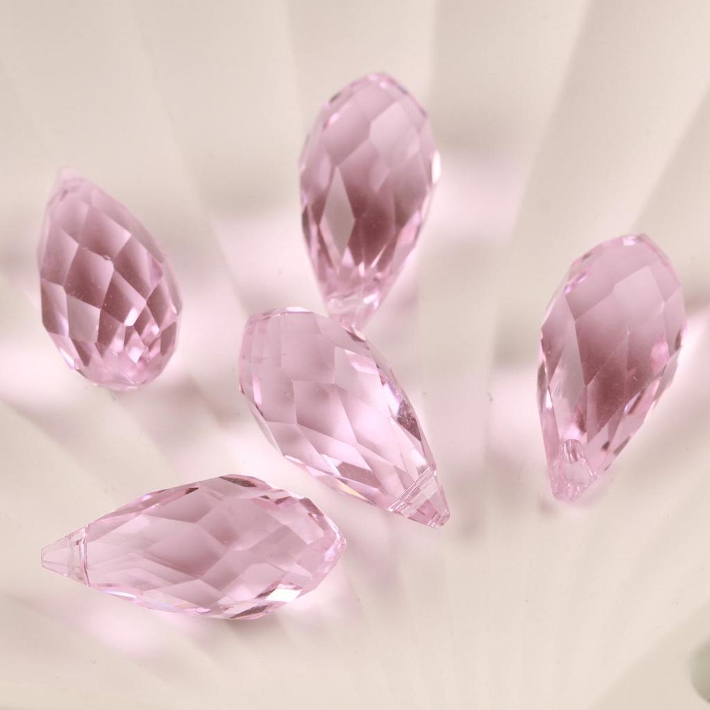 10pcs Teardrop Faceted Crystal Glass Beads Loose 12x25mm Drilled Pendant Drops  Crafts Beads for DIY Jewelry Making  Accessories