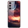 Tempered Glass Case For Samsung S23 Plus 5G Cover Galaxy S 23 Space Hard Back Coque For Samsung S23 Ultra S23+ Bumpers Funda Cat