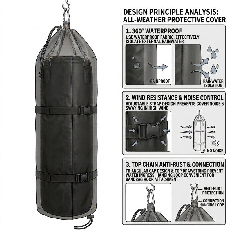 Punching Bag Dust Cover Dustproof Weather Resistant Heavy Duty Boxing Bag Cover For Outdoor Hanging Punching Bag, Only Cover