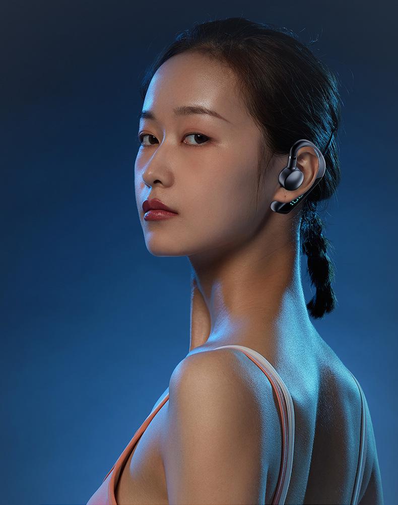 V18 Bone Conduction Bluetooth Wireless Earphones, Clip-On, Non-In-Ear, for Business and Sports Running.