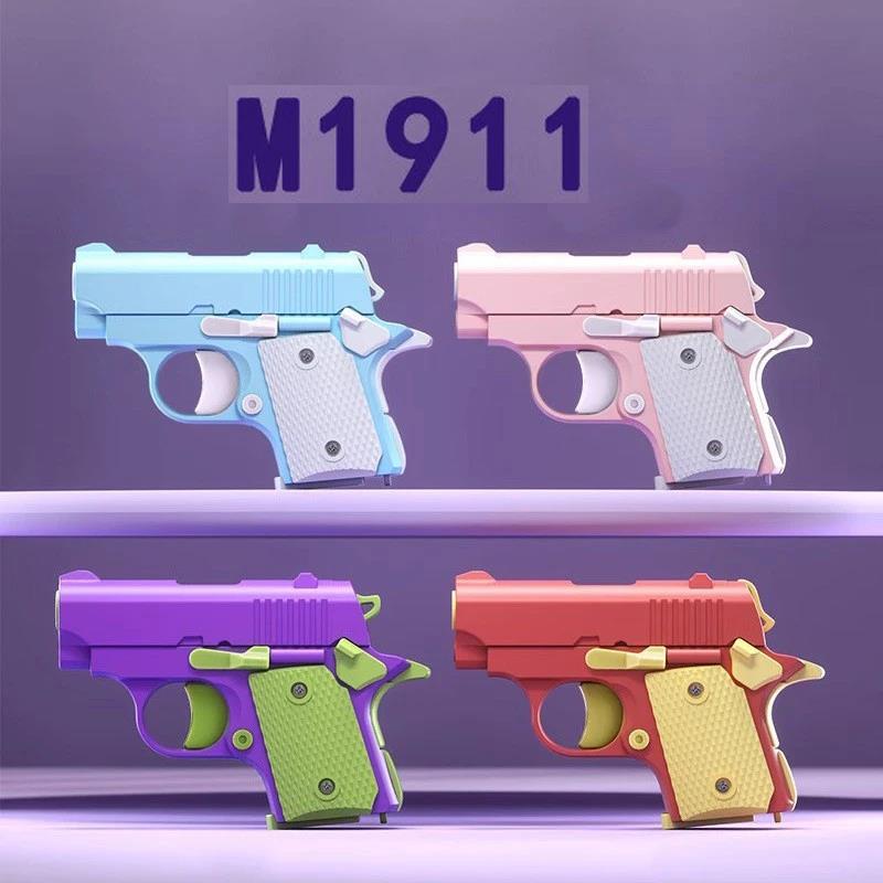 Nowość Ulga w Stresie Plastik ABS Mini 1911 Drukowany 3D Grawitacyjny Pistolet Fidget Zabawka Prezent Zabawka Promocyjna Dla Chłopców