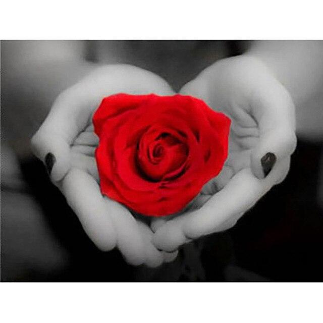 Plný kulatý čtverec Červená růže Diamantová malba 5D květinová diamantová mozaika výšivka Křížkový steh Pryskyřice kamínky Obraz Nástěnné umění
